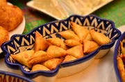 Samosa a traditional dish of South Asia, made with potato wrapped in a flour sheet